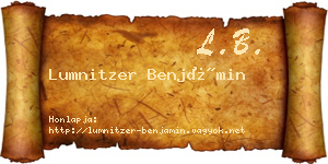 Lumnitzer Benjámin névjegykártya